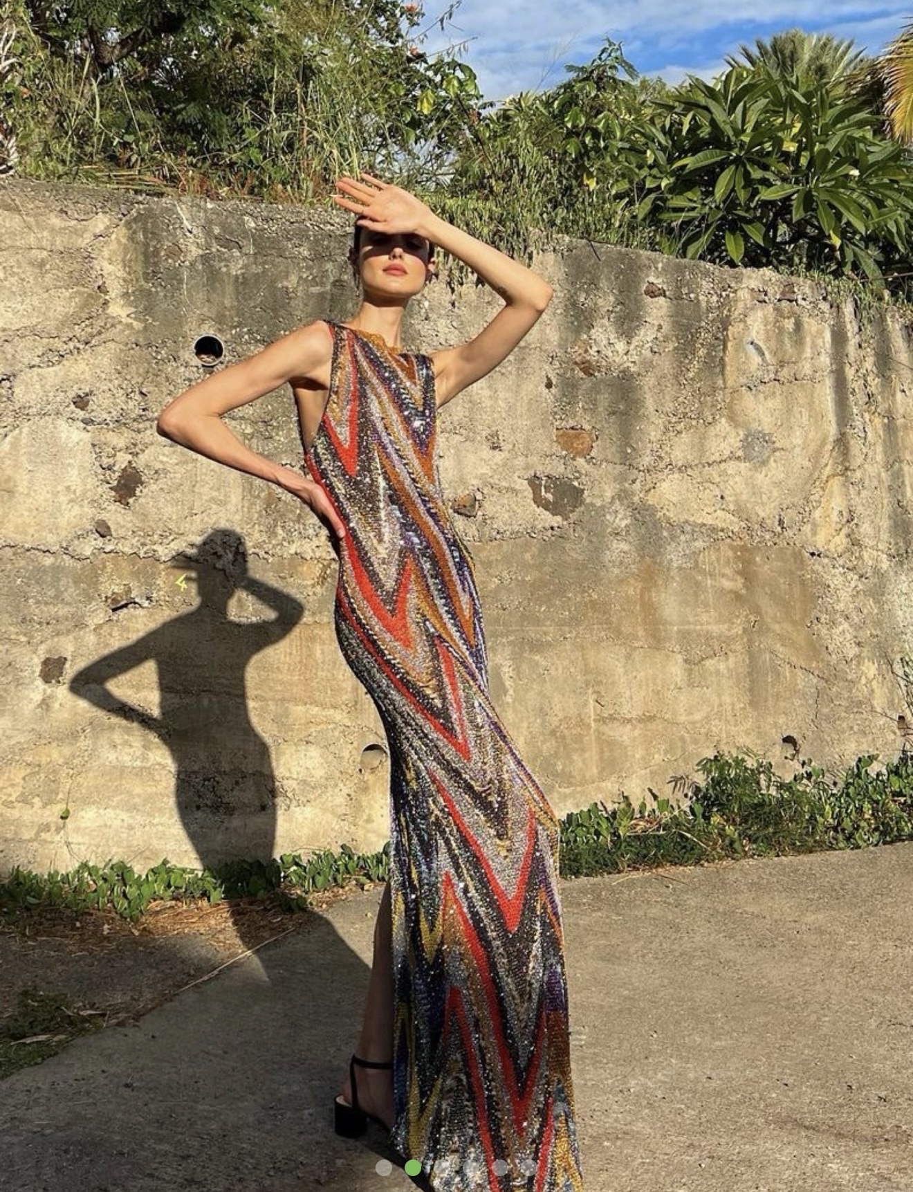 Missoni Multicolor Crew Neck Maxi Dress For Women Online India At Darveys.com, photo 2 of 4