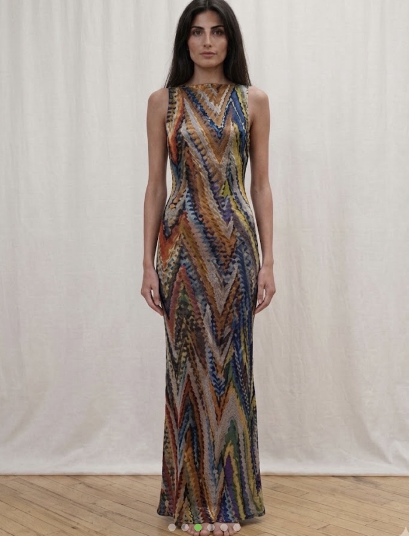 Missoni Multicolor Crew Neck Maxi Dress For Women Online India At Darveys.com, photo 3 of 4