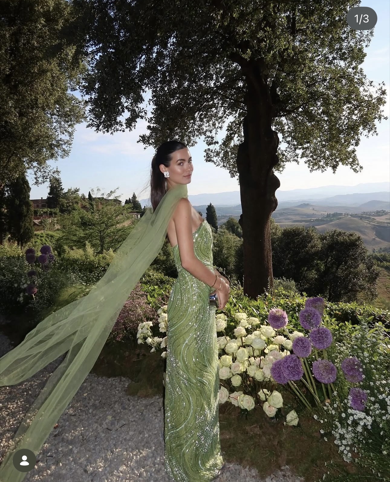 Lime Green Sequin Gown, photo 4 of 5